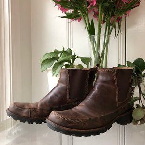 Clarks Men's Brown Leather Pull-On Work Boots